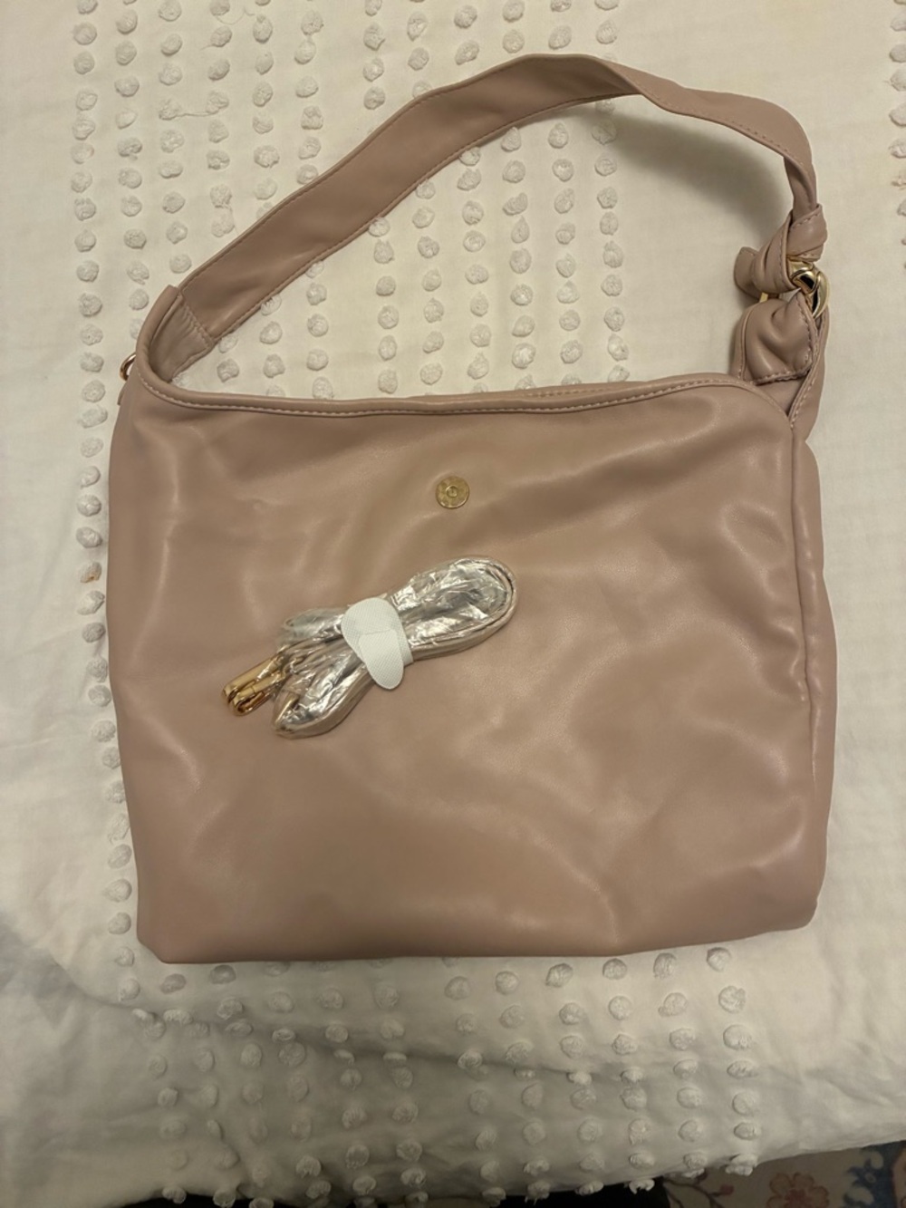 Urban Expressions Soft Blush Pink Shoulder Bag with Knot Detail